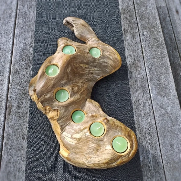 Rustic burl candle holder