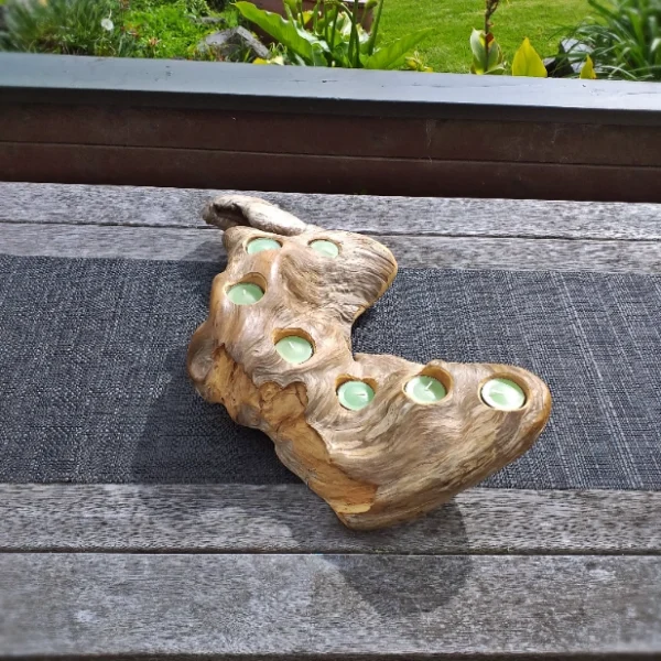 Rustic burl candle holder - Image 6