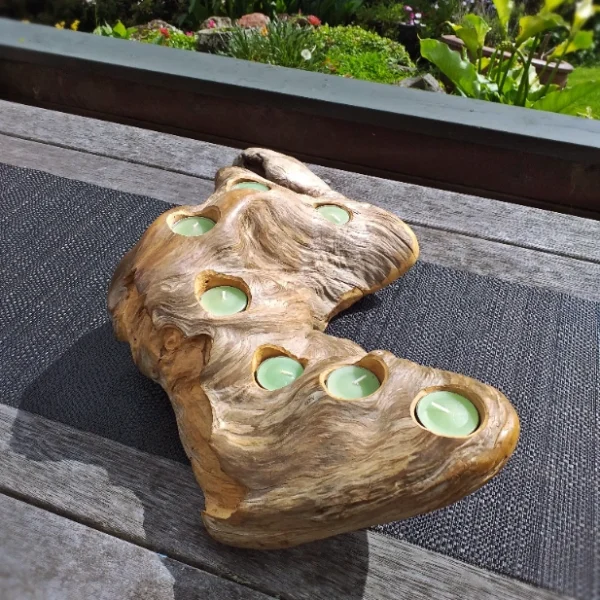 Rustic burl candle holder - Image 5