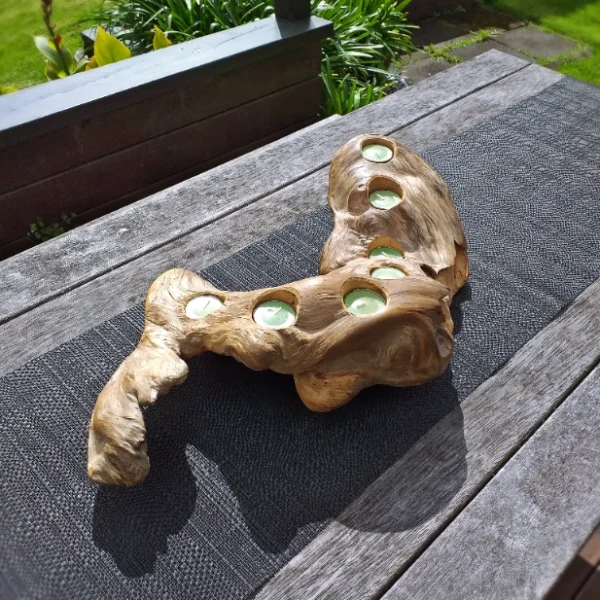 Rustic burl candle holder - Image 4