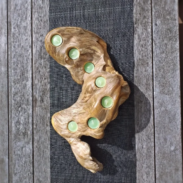 Rustic burl candle holder - Image 3