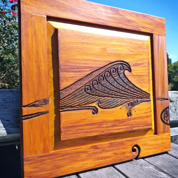 Rimu "wave" wall art - Image 2