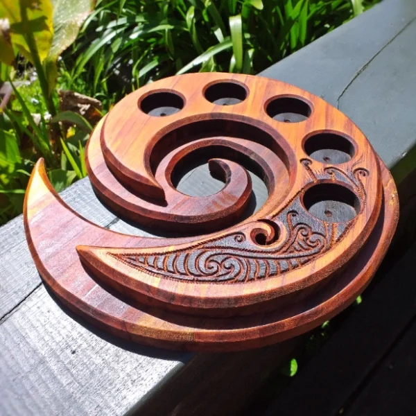 Rustic Koru Rimu candle holder - Image 4
