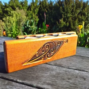 Carved Kauri candle holder