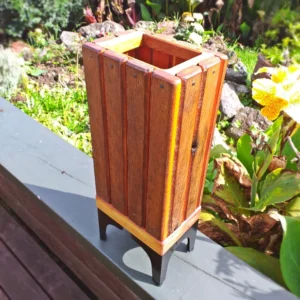 Rustic carved Kauri table lamp